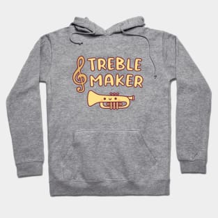 Cute Trumpet, Treble Maker Funny Music Pun Hoodie